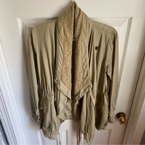 Anthropologie Hei Hei Tan Lace Anorak Small - Picture 2 of 16